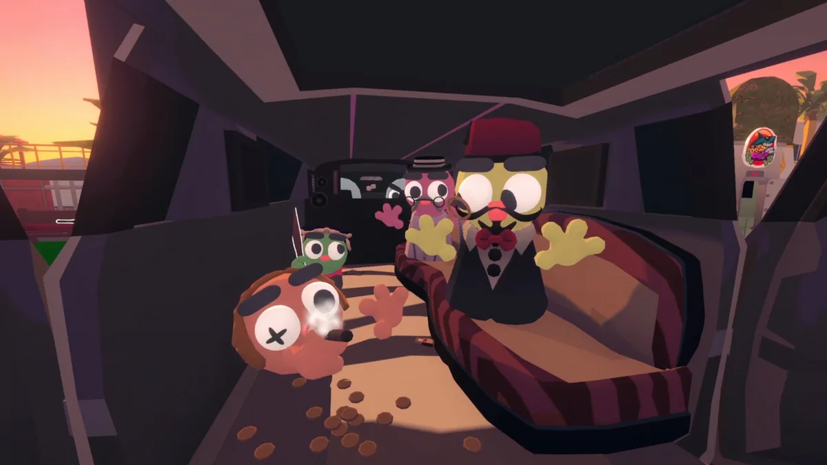 Official Gamble With Your Friends screenshot showing friends during a chaotic casino run