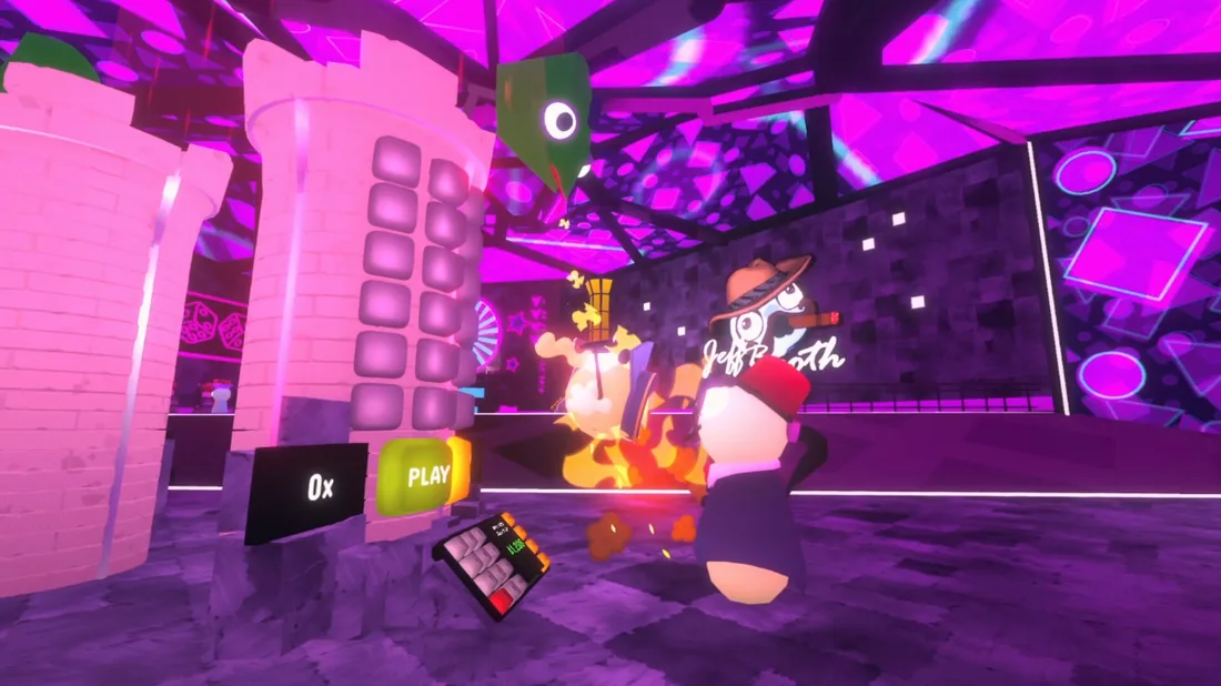 Official Gamble With Your Friends screenshot showing a bright casino floor and an active game machine